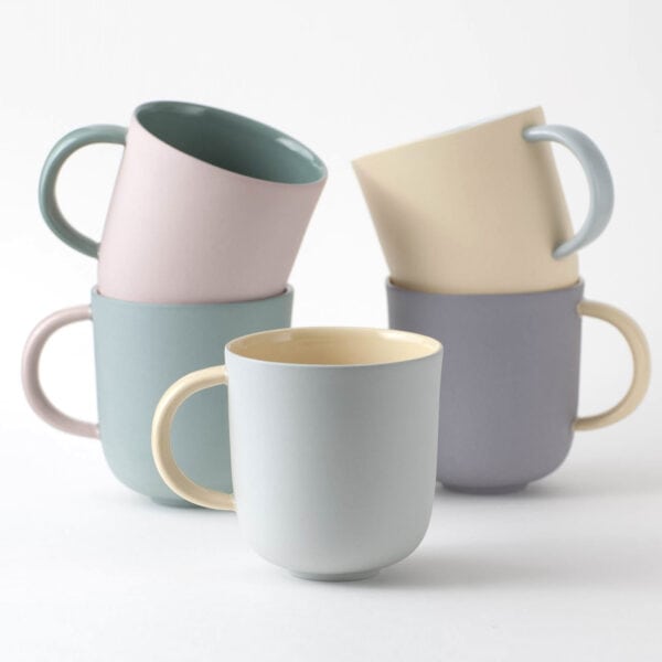 mug-five a set of minimalist mugs in pastel colors