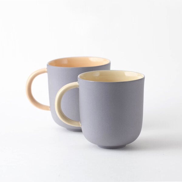 mug-pair-blueberry-yellow-apricot minimal coffee mugs
