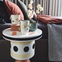 stylish interior with buttons cups