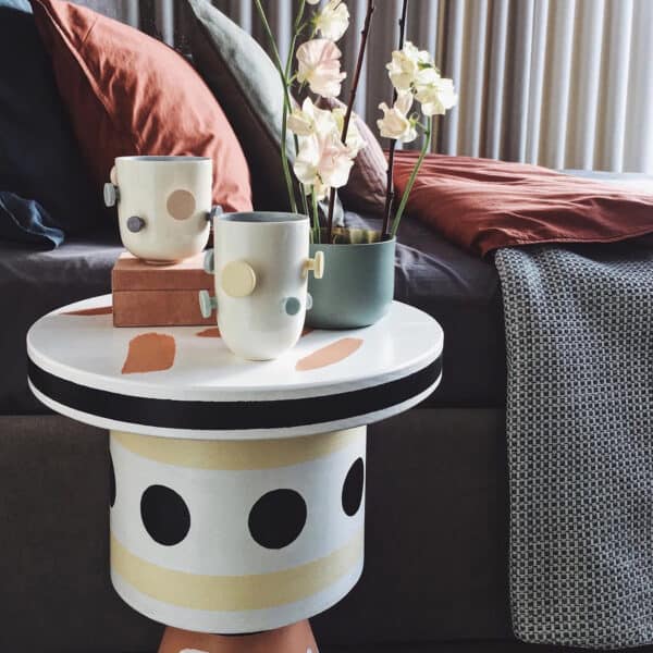 stylish interior with buttons cups