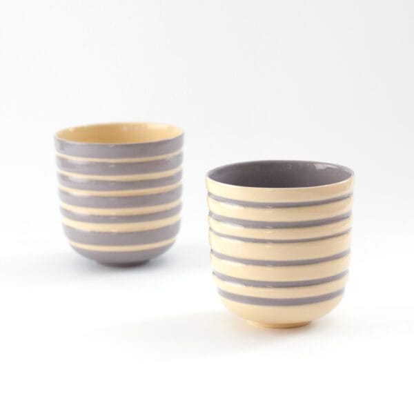 stripy_pair_yellow_blueberry a pair of fluted cups
