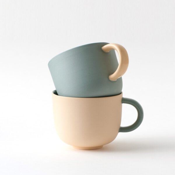 midi-handle-pair-apricot-sage-handle minimal cups with a handle size midi