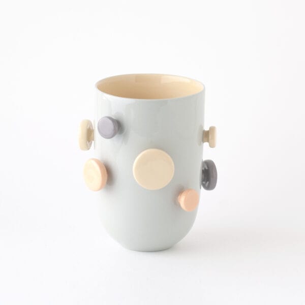 buttons_tall_sky_yellow unique cup with knobs instead of a handle