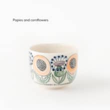 Swedish-Summer-color-poppy-corn cup with poppies and cornflowers