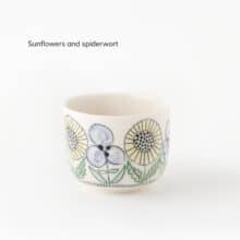 Swedish-Summer-color-sunflower-spiderwort medium size porcelain cup