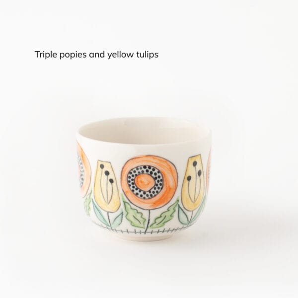 Swedish-Summer-color-triple-poppy-yellow-tulip cute porcelain cup