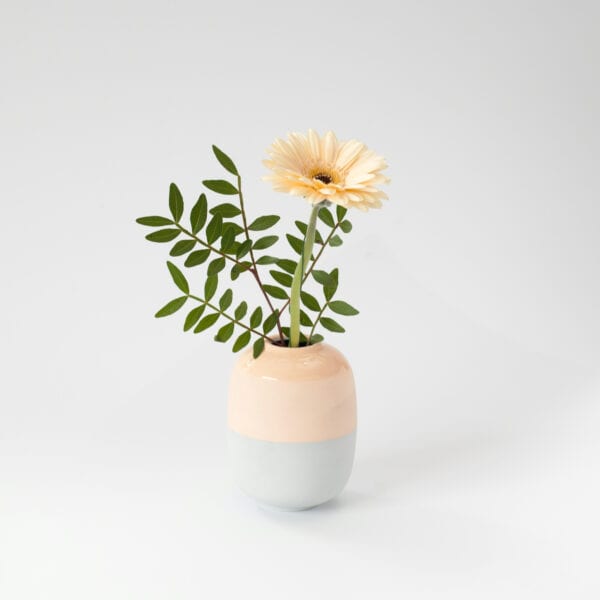 duo-blue-apricot-with-chrys small vase with flowers