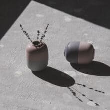 duo-blueberry-pink-blue-pair a pair of minimalist vases