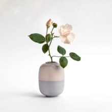 duo-dustypink-blueberry-with-rose small vase with a rose