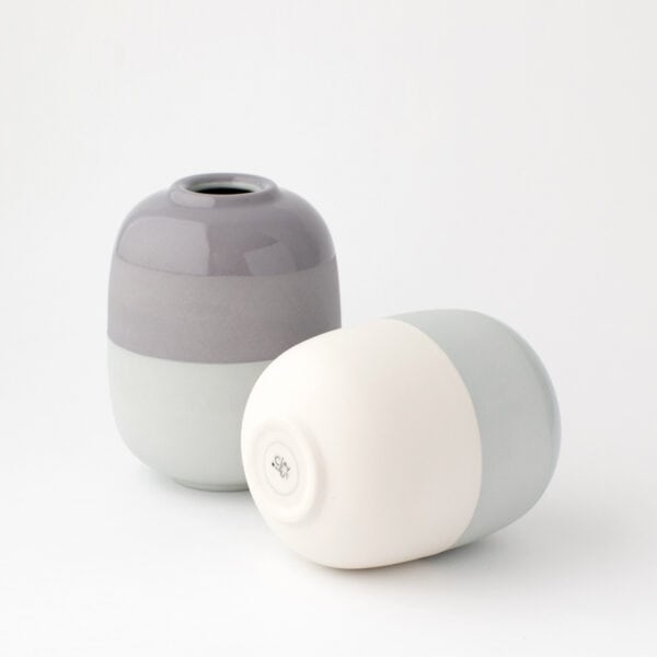 duo-pair-blueberry-blue-white two simple vases
