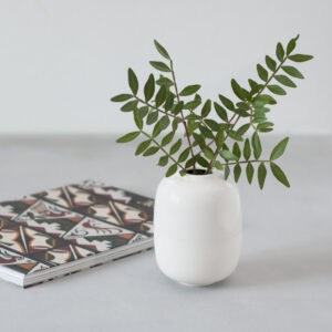 small white vase duo