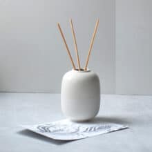 duo-white-withsticks small vase as a fragrance diffuser