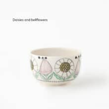 Swedish-summer-mini-daisies-bellflowers mini cups with daisies