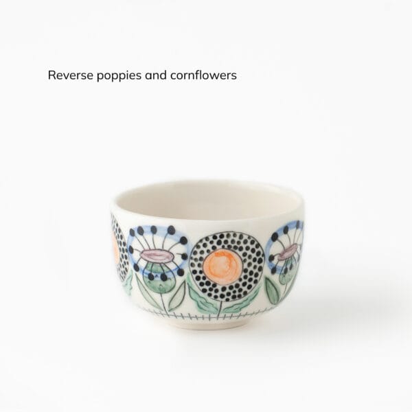 Swedish-summer-mini-reverse-poppies-cornflowers small cup with cornflowers and poppies