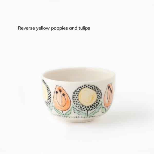 Swedish-summer-mini-reverse-yellow-poppies-tulips small cup with tulip pattern
