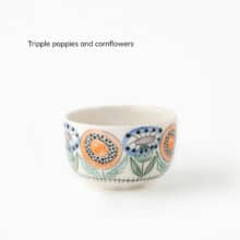 Swedish-summer-mini-tripple-poppies-cornflowers small cup with poppies