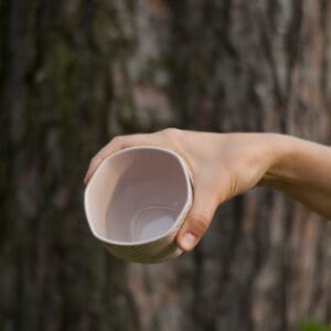 geometric cup in hand